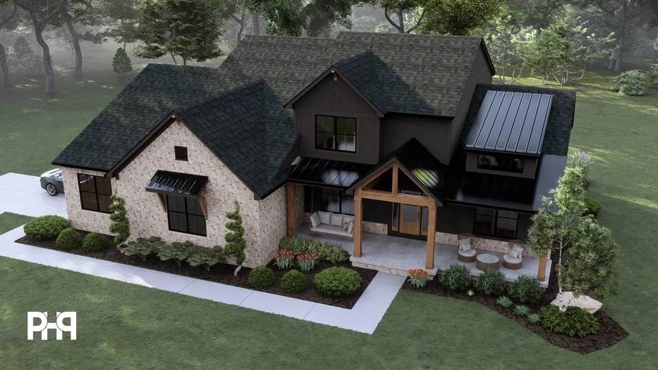 The Weller house plan, exterior view 8